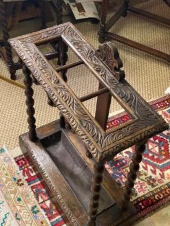 Antique Circa 1860 English Bobbin Twist Carved Stick Stand -Chairish Shop antique circa 1860 english bobbin twist carved stick stand 8616