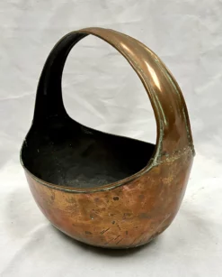Antique Copper Basket W/Dovetail Crimped Seams 16 Antique Copper Basket W/Dovetail Crimped Seams -Chairish Shop antique copper basket wdovetail crimped seams 1920