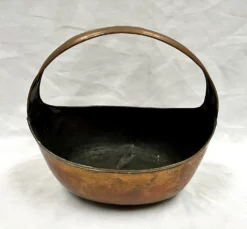 Antique Copper Basket W/Dovetail Crimped Seams 15 Antique Copper Basket W/Dovetail Crimped Seams -Chairish Shop antique copper basket wdovetail crimped seams 1983