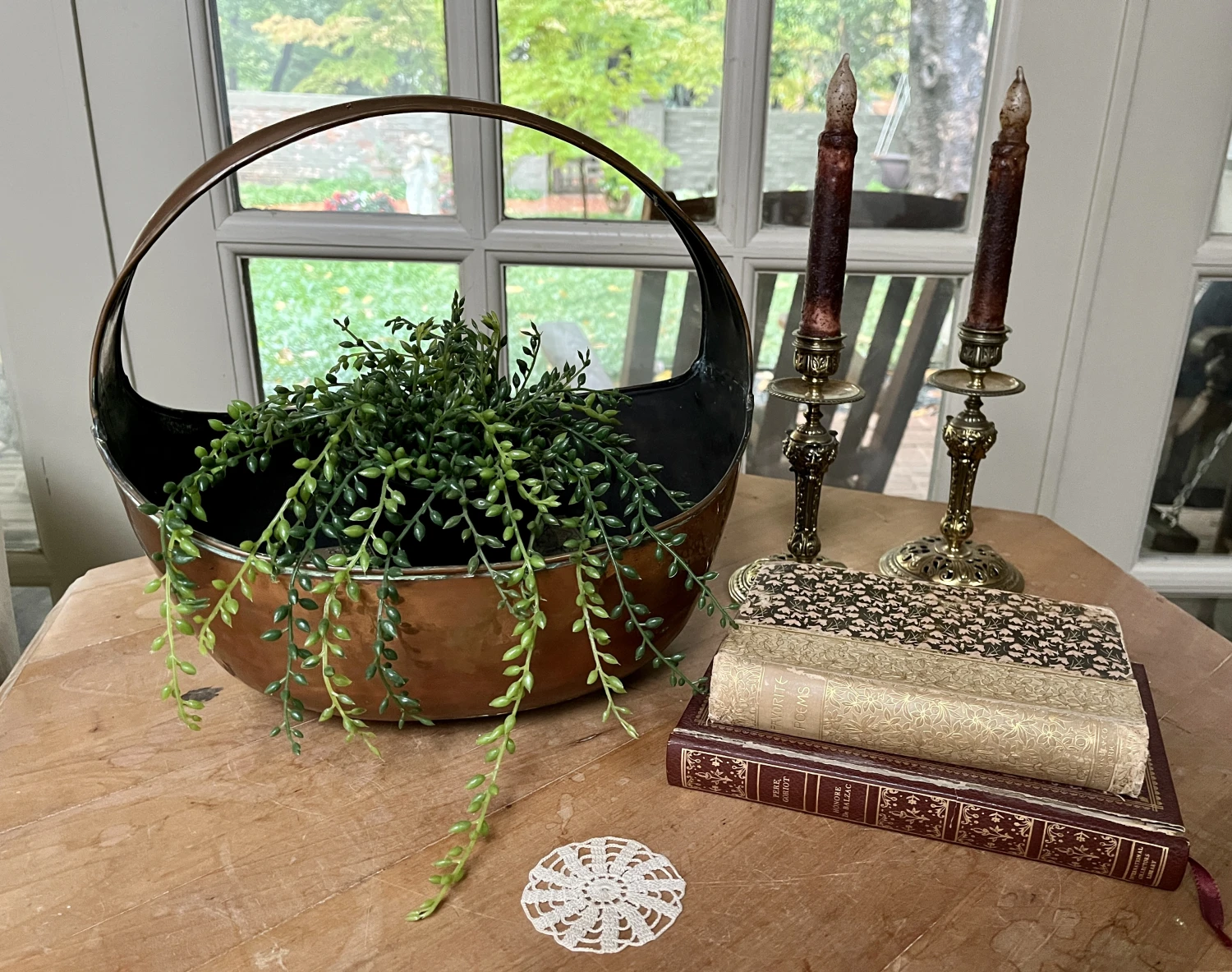 Antique Copper Basket W/Dovetail Crimped Seams 2 Antique Copper Basket W/Dovetail Crimped Seams - Image 2