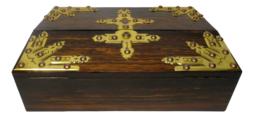 Antique Coromandel Writing Slope Box Casket 1 Antique Coromandel Writing Slope Box Casket