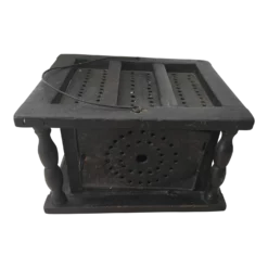 Antique Early 20th Century Wood And Punched Tin Cricket Box