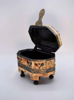 Antique Etched With Henna Bone Trinket Box With Enameled Turquoise -Chairish Shop antique etched with henna bone trinket box with enameled turquoise 1380 scaled