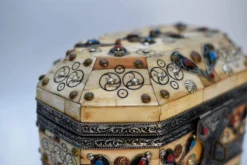 Antique Etched With Henna Bone Trinket Box With Enameled Turquoise -Chairish Shop antique etched with henna bone trinket box with enameled turquoise 9290 scaled