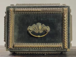 Antique Green Velvet Chip Carved Tramp Art Box (1911) 14 Antique Green Velvet Chip Carved Tramp Art Box (1911) -Chairish Shop antique green velvet chip carved tramp art box 1911 8187 scaled