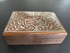 Antique Islamic Silver Calligraphy & Damascened Copper Jewelry Box 15 Antique Islamic Silver Calligraphy & Damascened Copper Jewelry Box -Chairish Shop antique islamic silver calligraphy and damascened copper jewelry box 3361 scaled