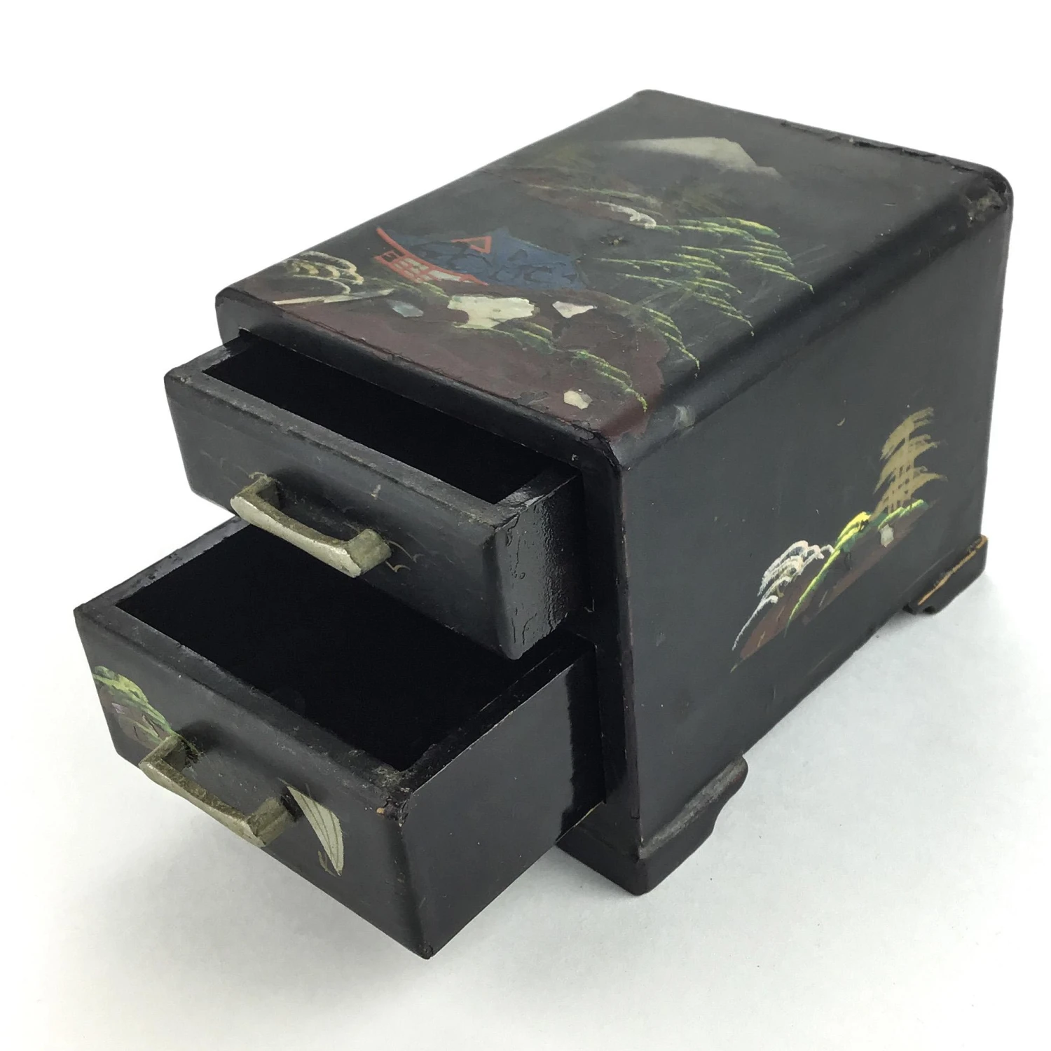 Antique Japanese Wood Miniature Jewelry Box 3 Antique Japanese Wood Miniature Jewelry Box - Image 3