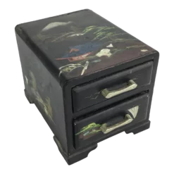 Antique Japanese Wood Miniature Jewelry Box