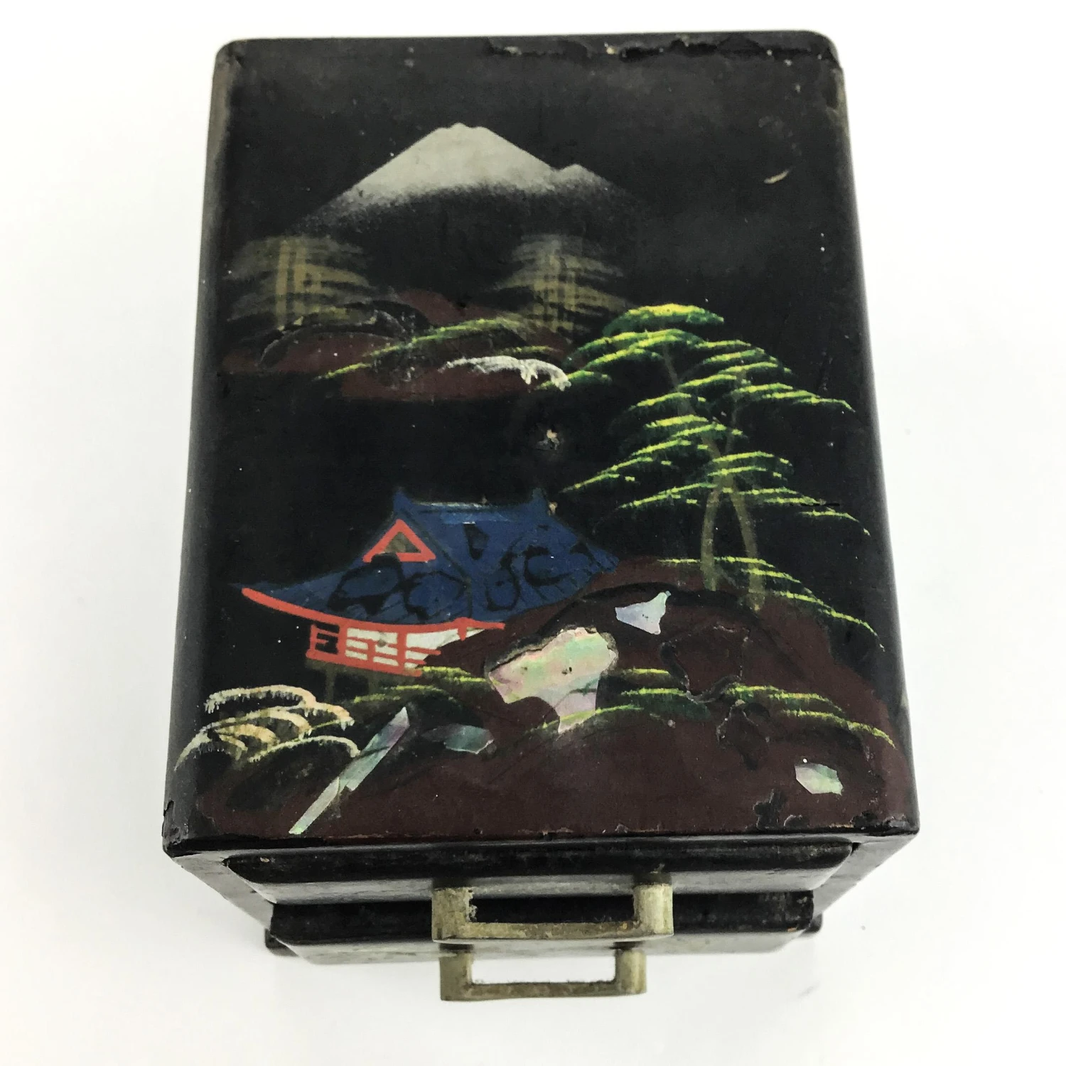 Antique Japanese Wood Miniature Jewelry Box 5 Antique Japanese Wood Miniature Jewelry Box - Image 5