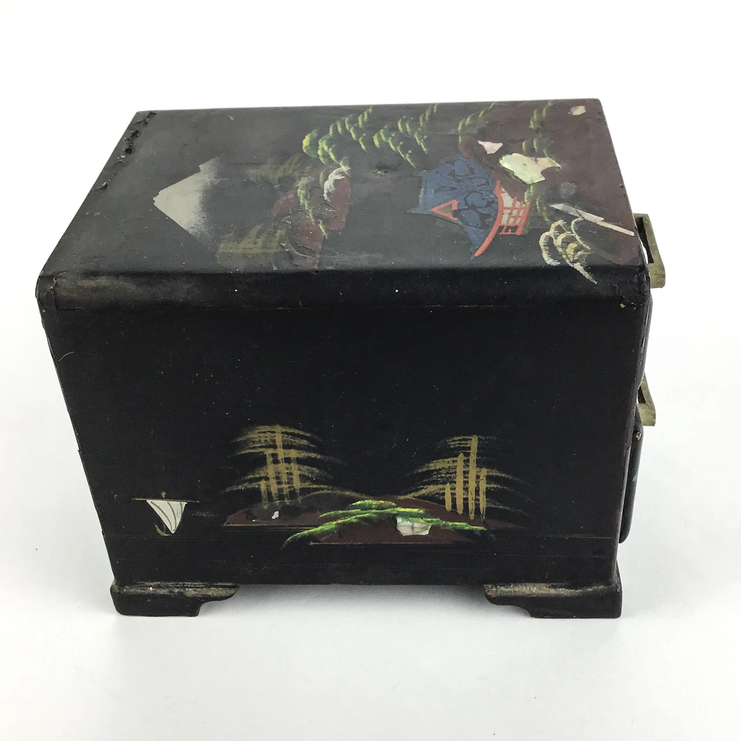Antique Japanese Wood Miniature Jewelry Box 6 Antique Japanese Wood Miniature Jewelry Box - Image 6