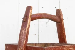 Antique Painted Red Wooden Basket 14 Antique Painted Red Wooden Basket -Chairish Shop antique painted red wooden basket 0771