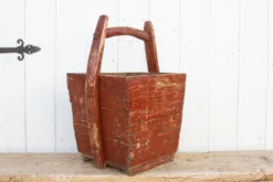 Antique Painted Red Wooden Basket 13 Antique Painted Red Wooden Basket -Chairish Shop antique painted red wooden basket 5860