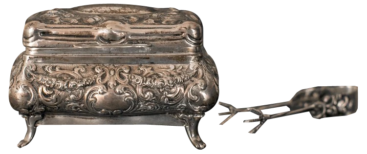 Antique Silver Sugar Bowl 1 Antique Silver Sugar Bowl