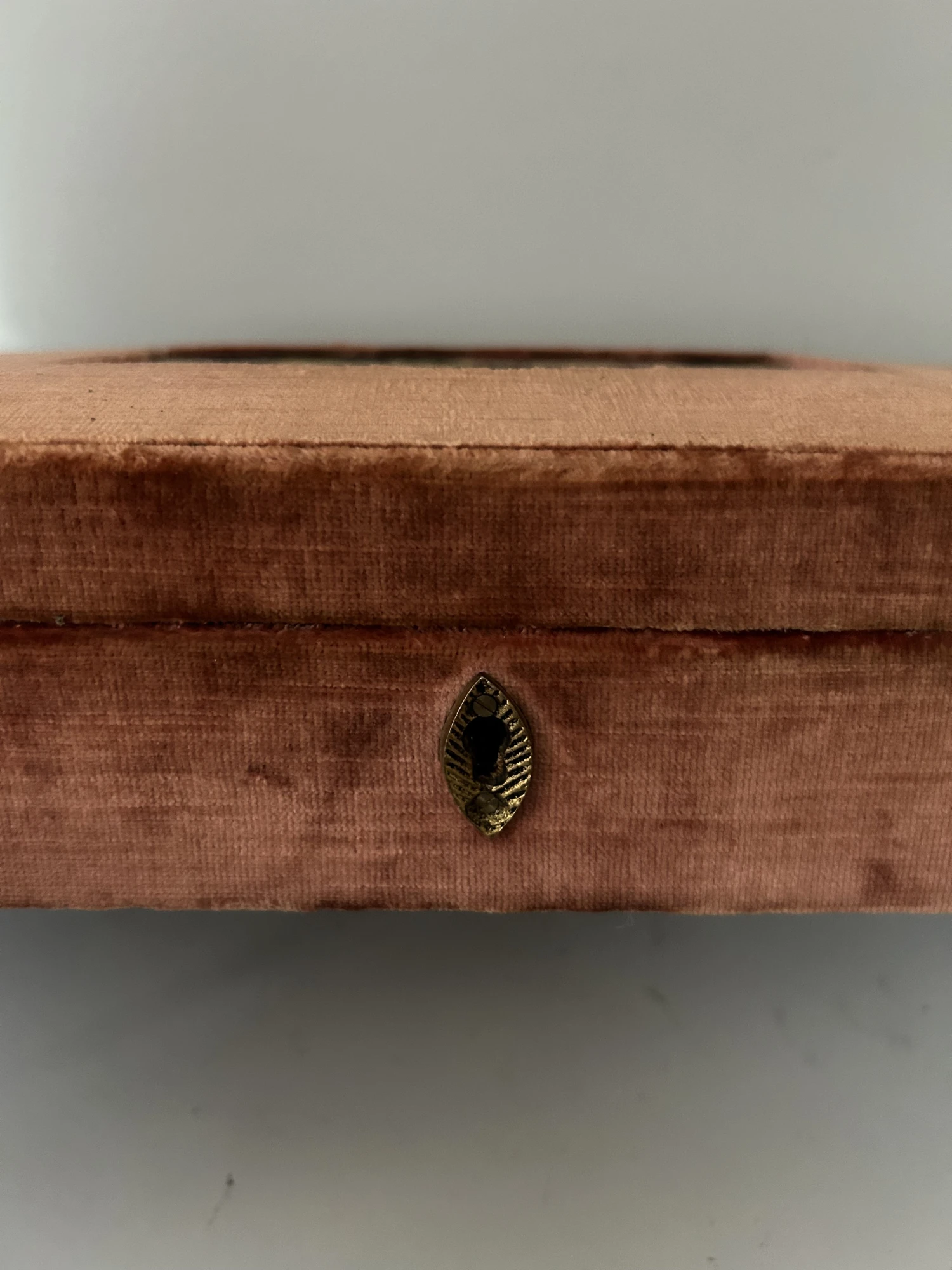 Antique Velvet Vanity Jewelry Box Made In Italy 3 Antique Velvet Vanity Jewelry Box Made In Italy - Image 3