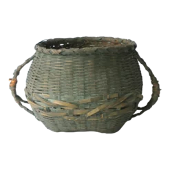 Antique Wicker Green Splint Basket