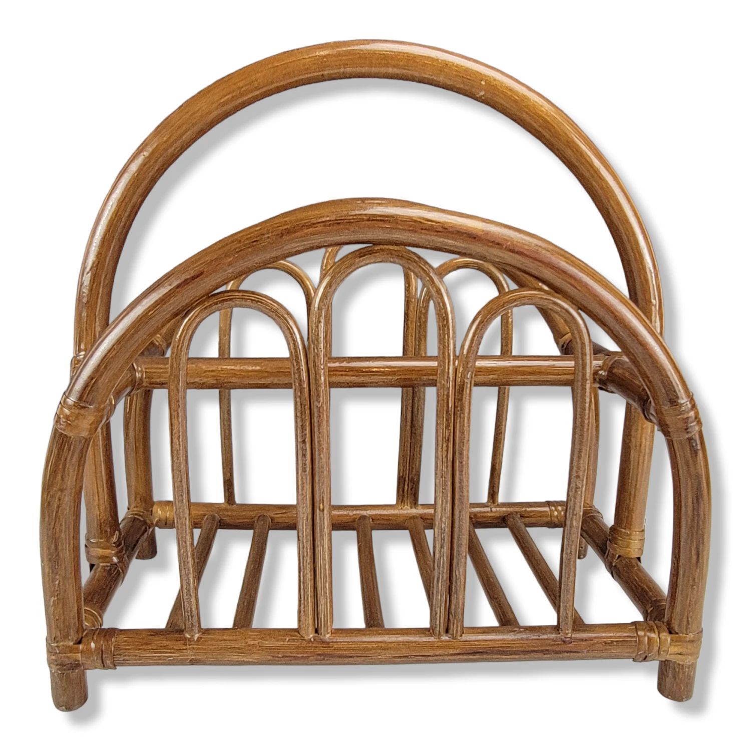 Bamboo Magazine Book Rack Holder Petite Bent Wood Rattan 6 Bamboo Magazine Book Rack Holder Petite Bent Wood Rattan - Image 6