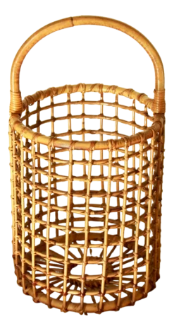 Bamboo Rattan Basket, Italy, 1970s