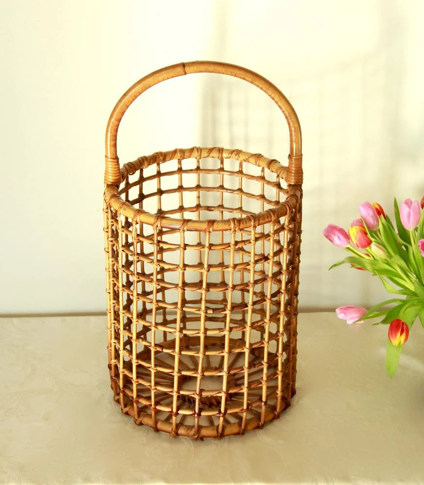 Bamboo Rattan Basket, Italy, 1970s 9 Bamboo Rattan Basket, Italy, 1970s - Image 9