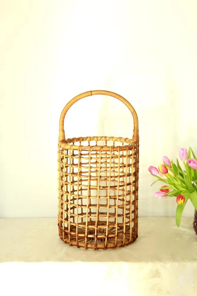 Bamboo Rattan Basket, Italy, 1970s 2 Bamboo Rattan Basket, Italy, 1970s - Image 2