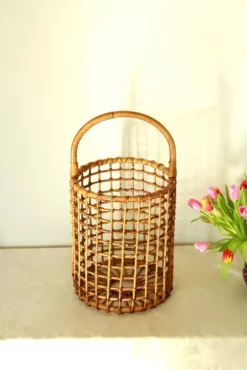 Bamboo Rattan Basket, Italy, 1970s 11 Bamboo Rattan Basket, Italy, 1970s -Chairish Shop bamboo rattan basket italy 1970s 8811