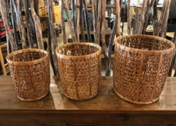 Bamboo Weave Basket Medium 14 Bamboo Weave Basket Medium -Chairish Shop bamboo weave basket medium 0019