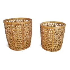 Bamboo Weave Basket Medium 11 Bamboo Weave Basket Medium -Chairish Shop bamboo weave basket medium 4680