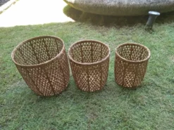 Bamboo Weave Basket Medium 13 Bamboo Weave Basket Medium -Chairish Shop bamboo weave basket medium 4988
