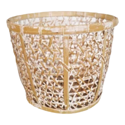 Bamboo White Wash Basket Small