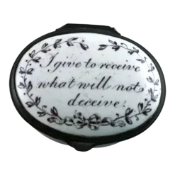 Battersea Bilston Enamel "I Give To Receive" Motto Patch Box C 1790
