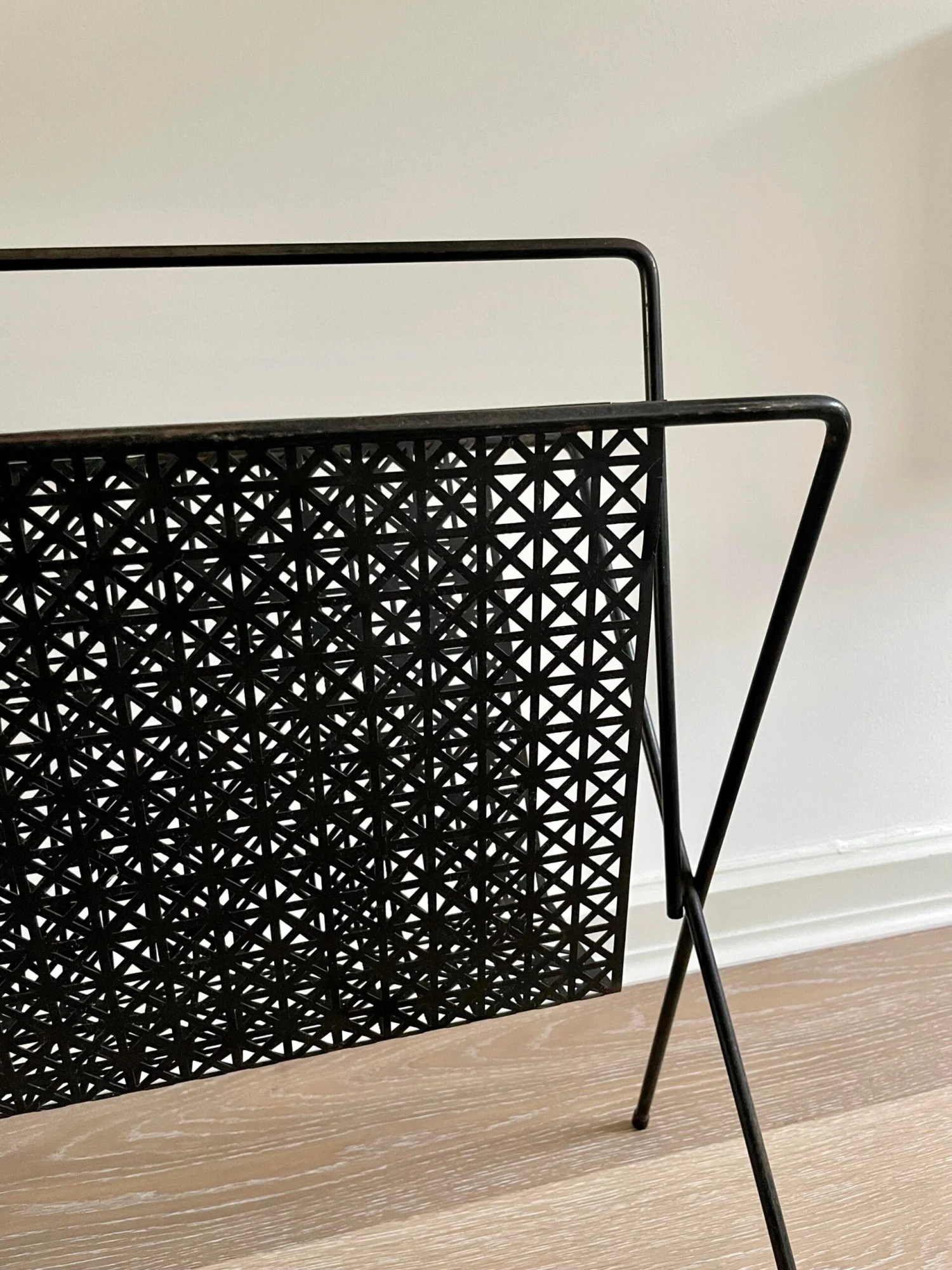 Black Iron Magazine Rack In The Style Of Mathieu Matégot 6 Black Iron Magazine Rack In The Style Of Mathieu Matégot - Image 6
