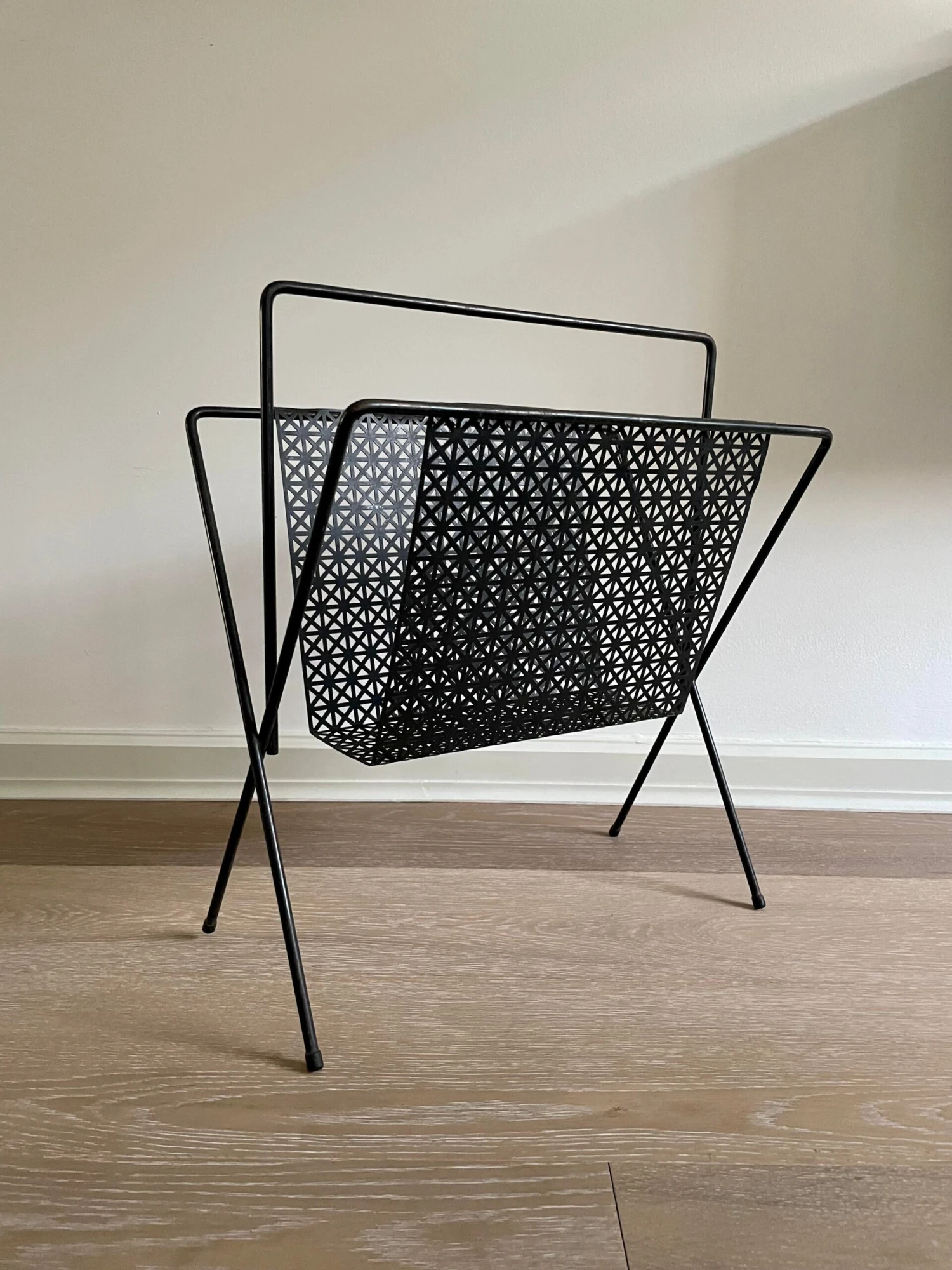 Black Iron Magazine Rack In The Style Of Mathieu Matégot 7 Black Iron Magazine Rack In The Style Of Mathieu Matégot - Image 7