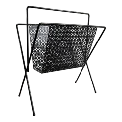 Black Iron Magazine Rack In The Style Of Mathieu Matégot