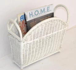 Bohemian Chic White Bleached Magazine Rack Handwoven Wicker & Rattan 1970 13 Bohemian Chic White Bleached Magazine Rack Handwoven Wicker & Rattan 1970 -Chairish Shop bohemian chic white bleached magazine rack handwoven wicker and rattan 1970 3364 scaled
