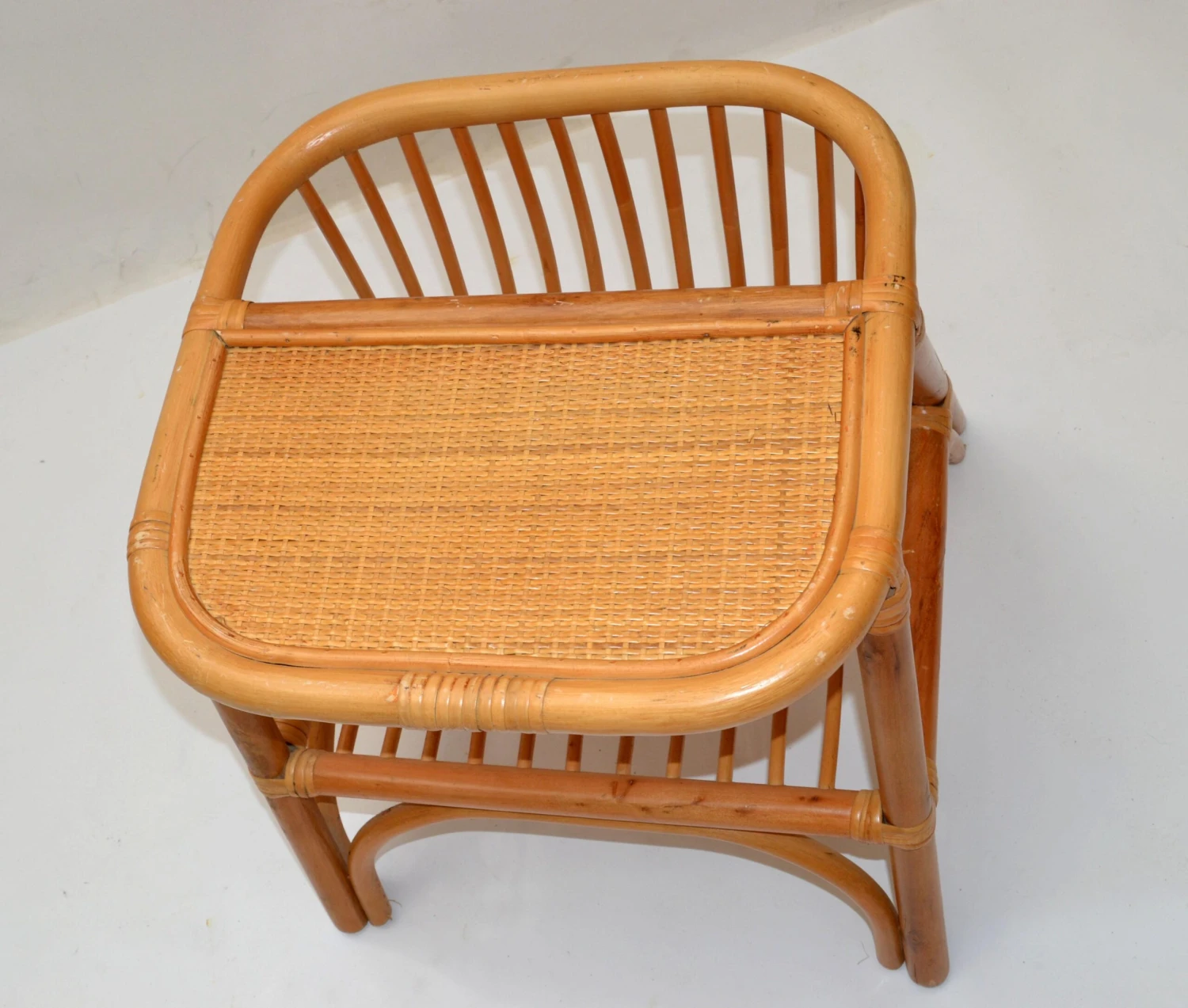 Bohemian Mid-Century Modern Handcrafted Bamboo & Cane Magazine Rack Side Table 6 Bohemian Mid-Century Modern Handcrafted Bamboo & Cane Magazine Rack Side Table - Image 6