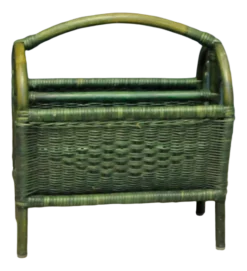 Bohemian Rattan Magazine Rack, 1960s