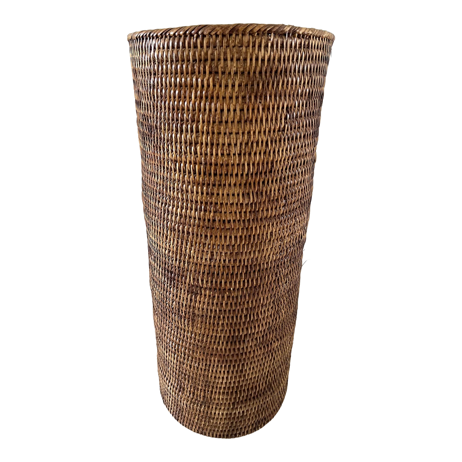 Boho Chic Woven Rattan Umbrella Stand 1 Boho Chic Woven Rattan Umbrella Stand