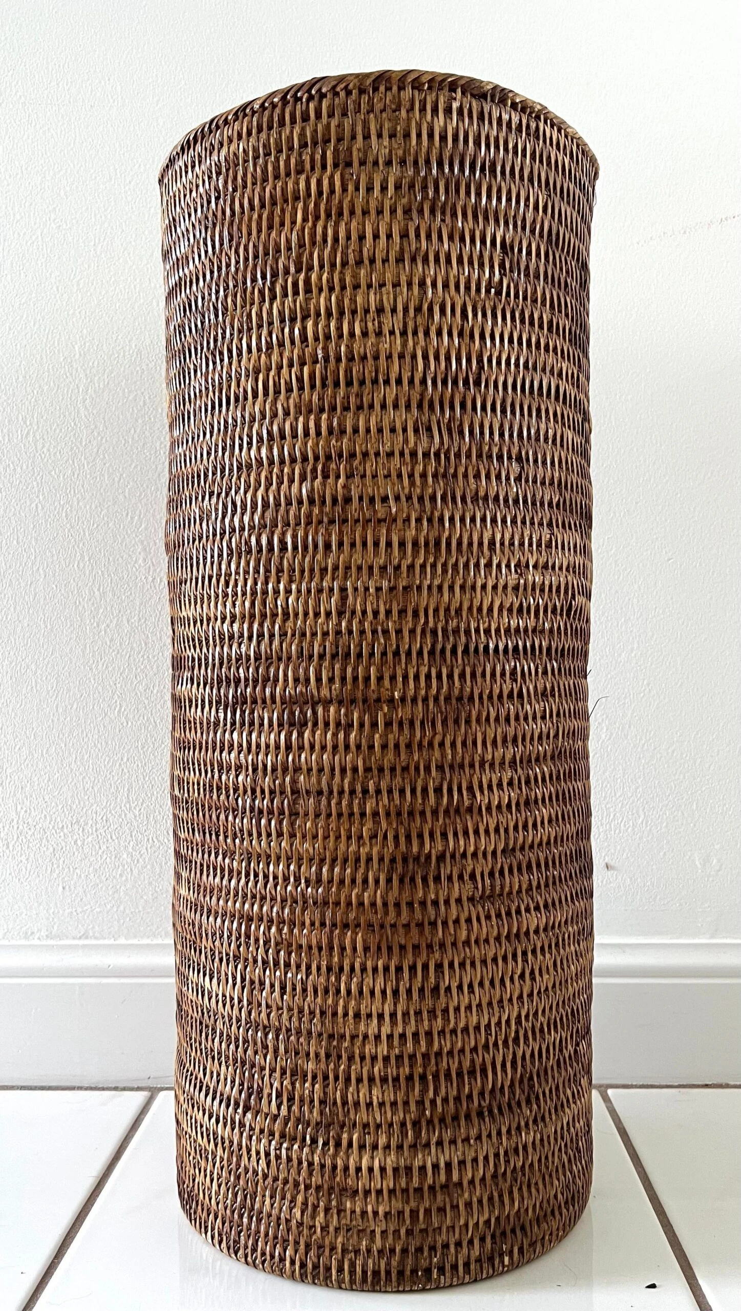 Boho Chic Woven Rattan Umbrella Stand 2 Boho Chic Woven Rattan Umbrella Stand - Image 2