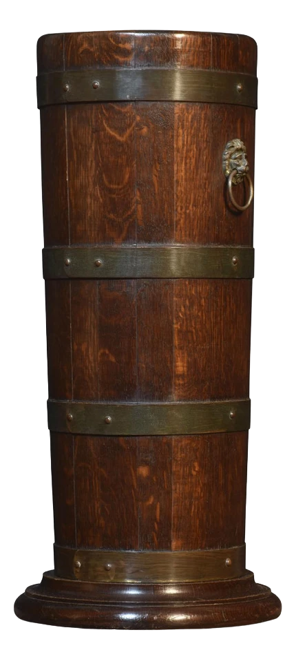 Brass Bound Barrel Stick Stand 1 Brass Bound Barrel Stick Stand