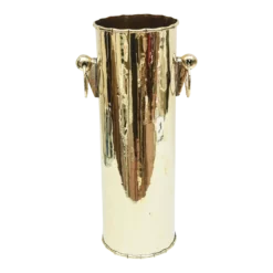 Brass Column Umbrella Stand With Ring Door Knocker Vintage