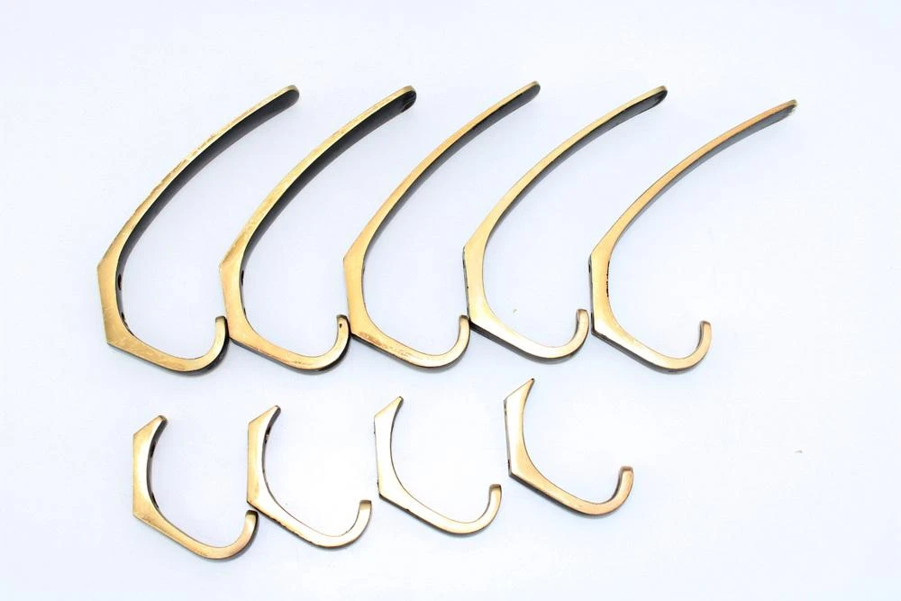 Brass Hooks In The Style Of Carl Auböck, 1950s, Set Of 9 2 Brass Hooks In The Style Of Carl Auböck, 1950s, Set Of 9 - Image 2
