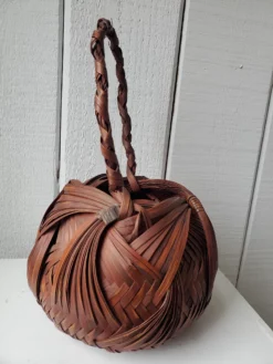 C. 1940s Vinage Handwoven Rattan Basket 8 C. 1940s Vinage Handwoven Rattan Basket -Chairish Shop c 1940s vinage handwoven rattan basket 5339