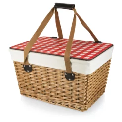 Canasta Grande Picnic Basket With Red & White Lid -Chairish Shop canasta grande picnic basket with red and white lid 0819
