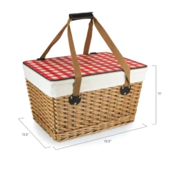 Canasta Grande Picnic Basket With Red & White Lid -Chairish Shop canasta grande picnic basket with red and white lid 8455