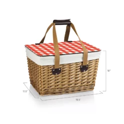 Canasta Picnic Basket With Red & White Lid 9 Canasta Picnic Basket With Red & White Lid -Chairish Shop canasta picnic basket with red and white lid 1637