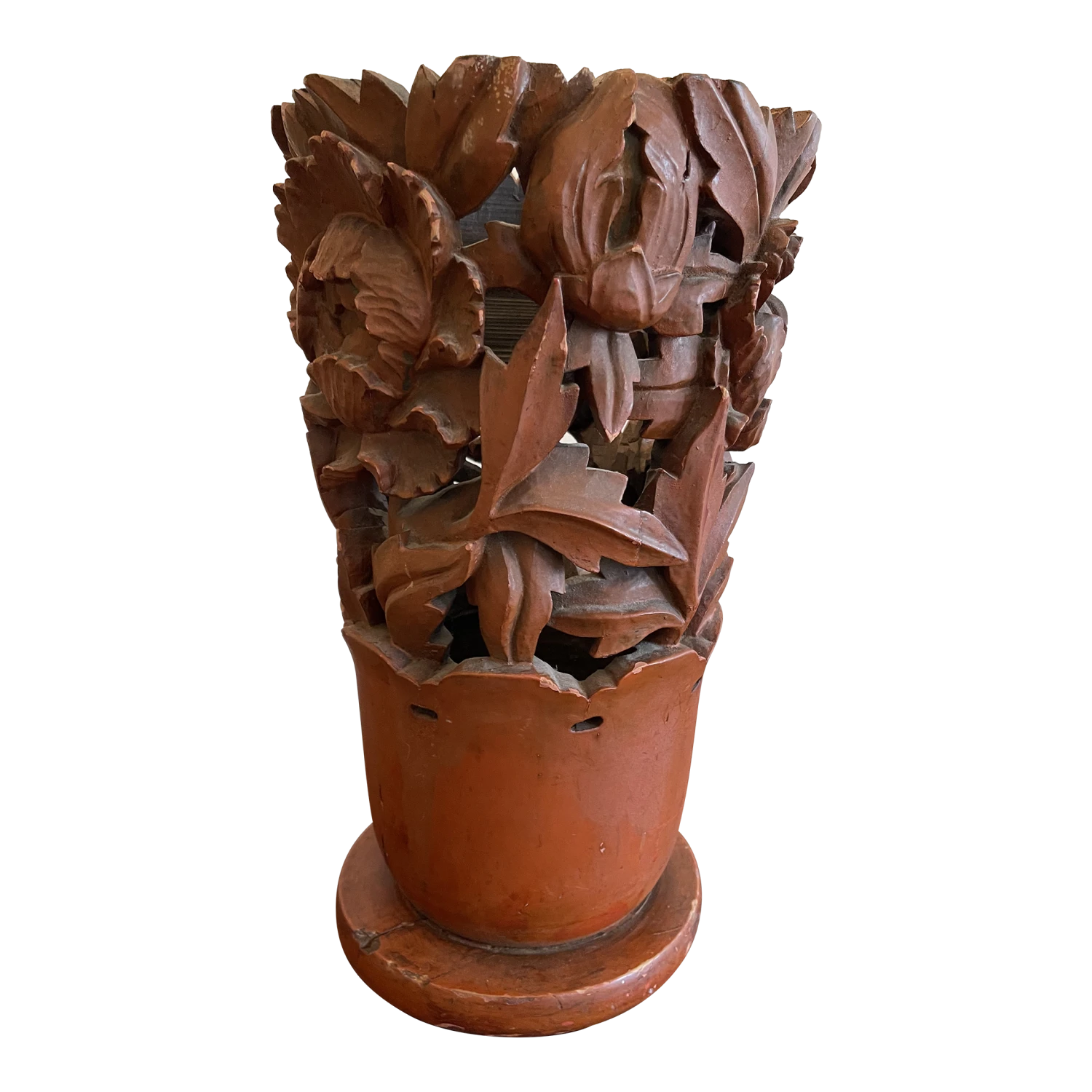 Carved Wood Umbrella Stand 1 Carved Wood Umbrella Stand