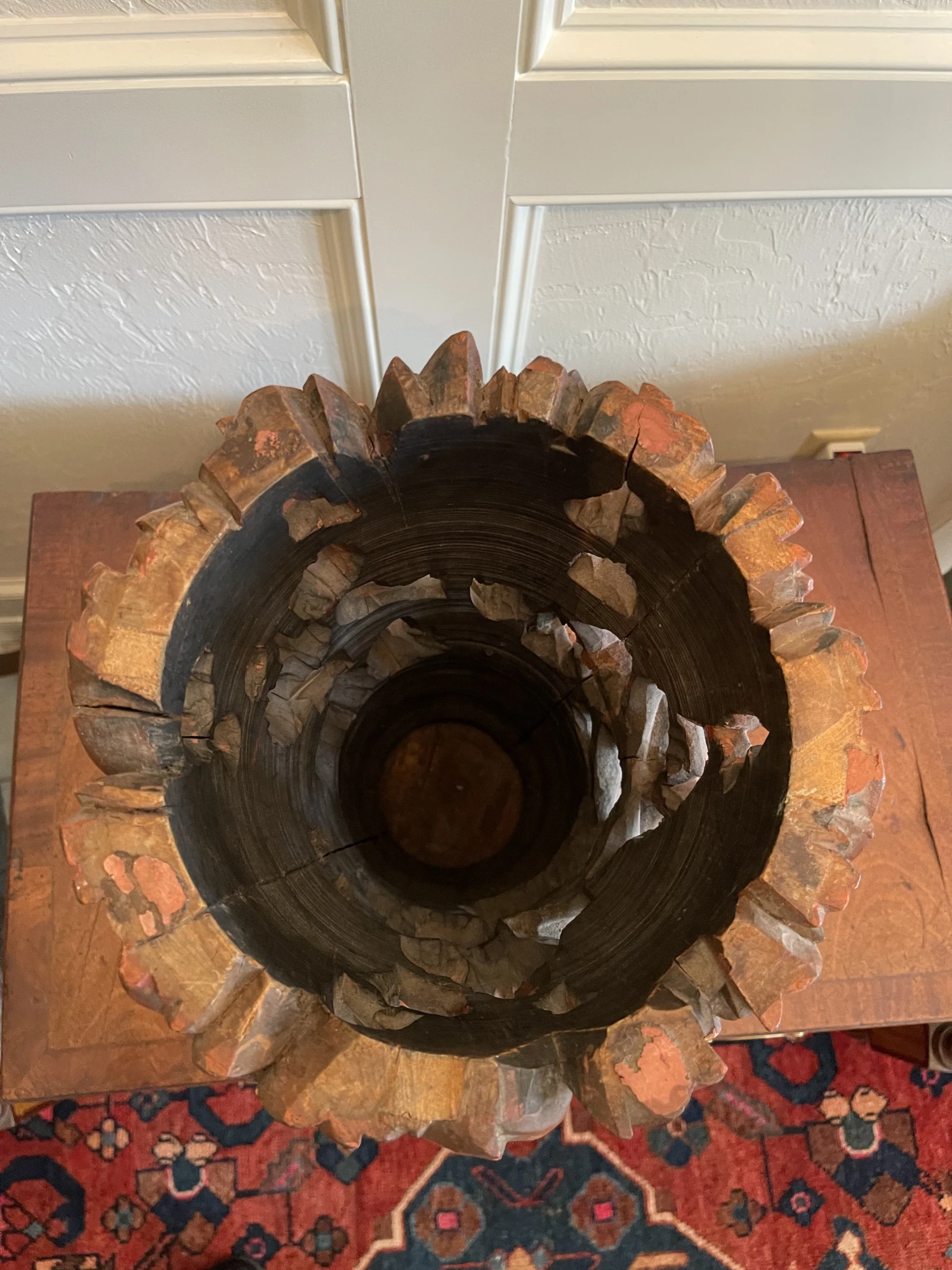 Carved Wood Umbrella Stand 3 Carved Wood Umbrella Stand - Image 3