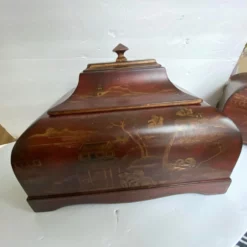 Chinese Asian Red Lacquer Box Vessel Urn -Chairish Shop chinese asian red lacquer box vessel urn 5662 scaled