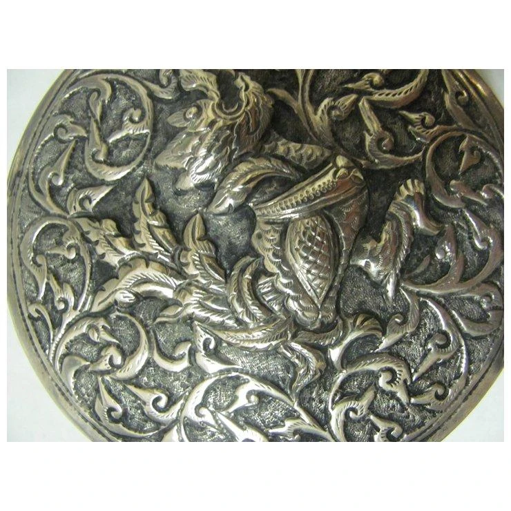 Chinese Silver Hand Chased Covered Box 6 Chinese Silver Hand Chased Covered Box - Image 6