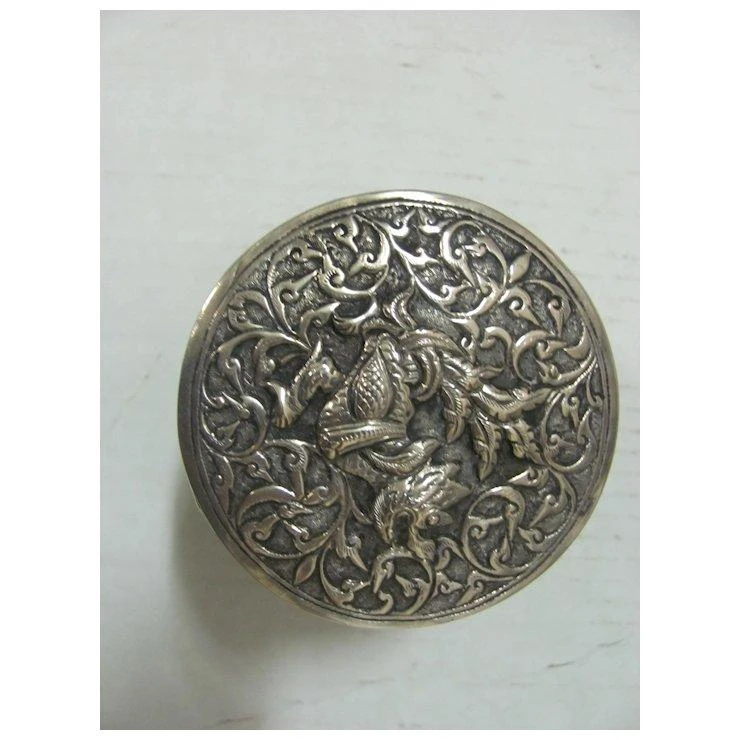 Chinese Silver Hand Chased Covered Box 5 Chinese Silver Hand Chased Covered Box - Image 5