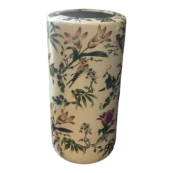 Chinoiserie Bird And Botanical Porcelain Umbrella Stand